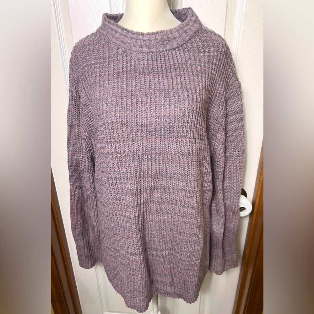 Dip Sweater Chunky Knit Purple Wide Casual Sleeve Lightweight Size XL